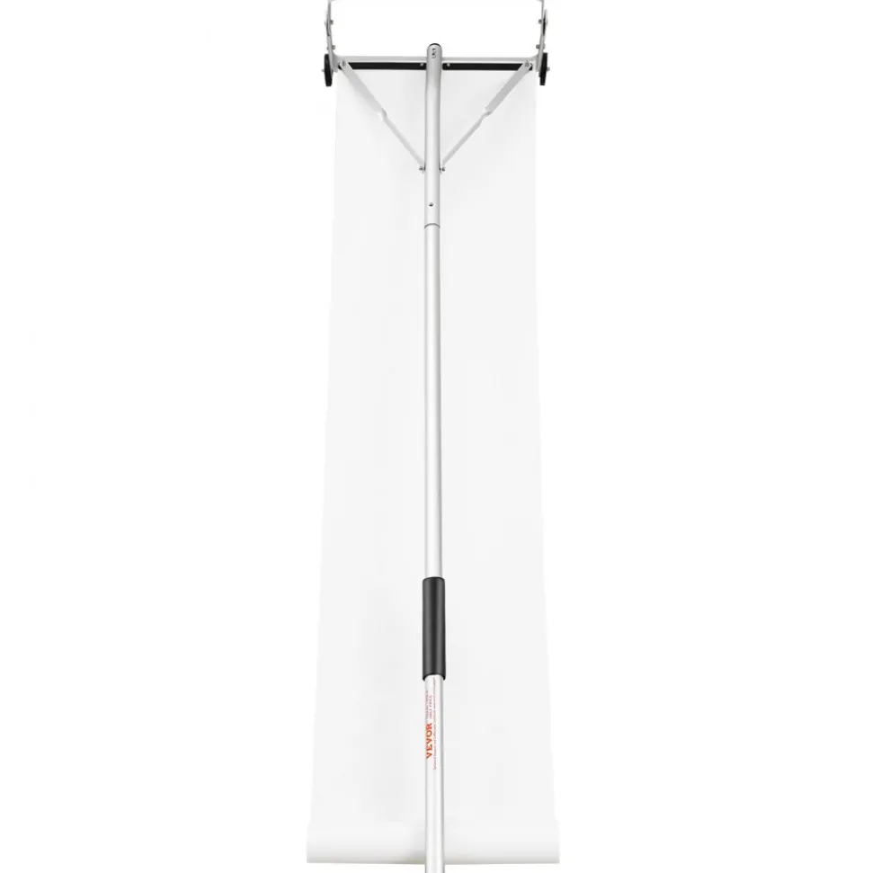 VEVOR Snow Roof Rake, 30ft Reach Aluminium Roof Shovel with Slide Cloth, Premium 19" Blade Snow Removal Tool, Safe on Roof with Roll Wheels, Anti-Slip Handle, Use for House Roof, Car Snow, Wet Leaves