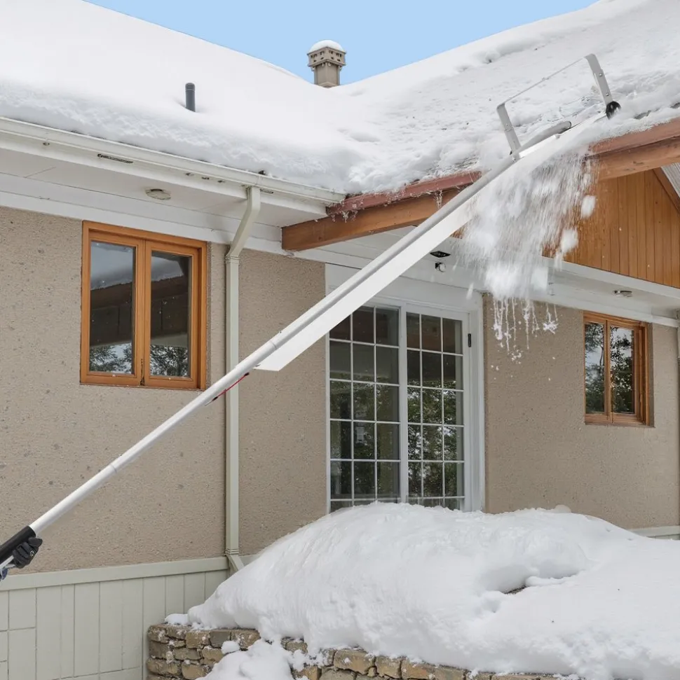 VEVOR Snow Roof Rake, 18.5 in Aluminum Blade, 5.2-30 ft Adjustable Roof Snow Scraper with Wheels & Slide, , Lightweight Snows Removal Tool for House Rooftop Leaves Debris Clearing