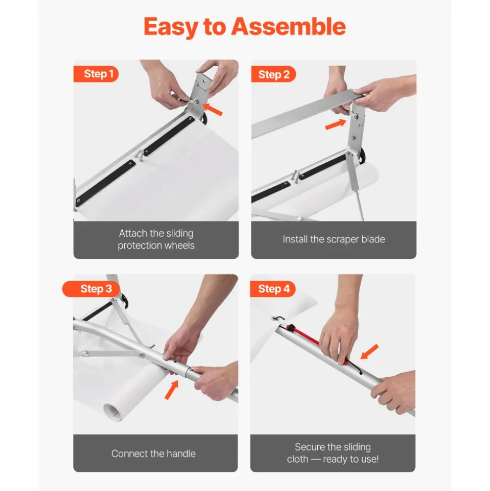 VEVOR Snow Roof Rake, 18.5 in Aluminum Blade, 5.2-30 ft Adjustable Roof Snow Scraper with Wheels & Slide, , Lightweight Snows Removal Tool for House Rooftop Leaves Debris Clearing