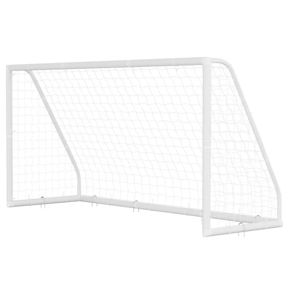 VEVOR Soccer Goal 12 x 6 FT PVC Soccer Goal for Backyard with PE Net, Portable & Weatherproof, with High-Strength Net, Target, Ground Stake, Cones, for Kids & Adults Outdoor Backyard Practice Training