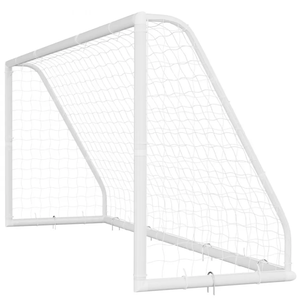 VEVOR Soccer Goal 12 x 6 FT PVC Soccer Goal for Backyard with PE Net, Portable & Weatherproof, with High-Strength Net, Target, Ground Stake, Cones, for Kids & Adults Outdoor Backyard Practice Training