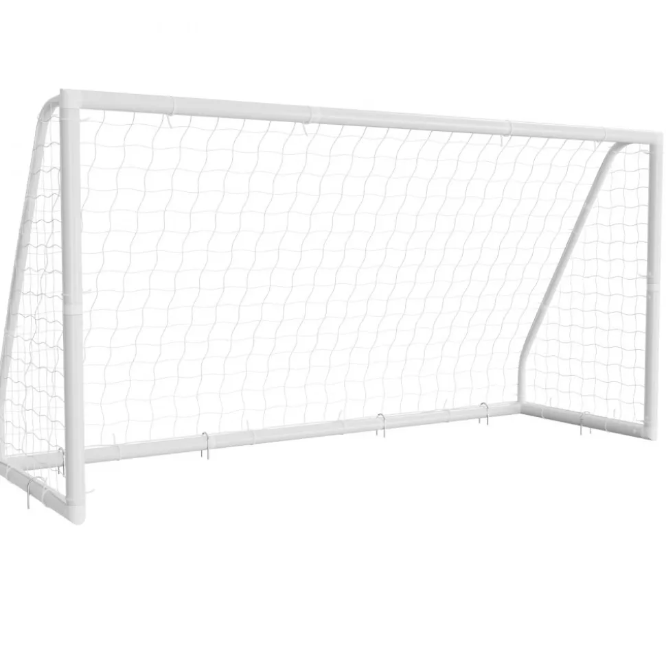 VEVOR Soccer Goal 12 x 6 FT PVC Soccer Goal for Backyard with PE Net, Portable & Weatherproof, with High-Strength Net, Target, Ground Stake, Cones, for Kids & Adults Outdoor Backyard Practice Training
