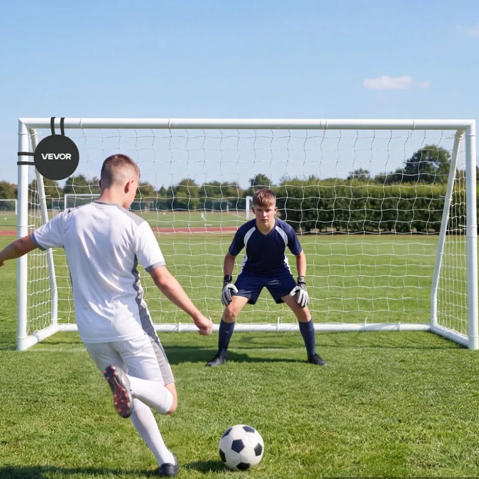 VEVOR Soccer Goal 12 x 6 FT PVC Soccer Goal for Backyard with PE Net, Portable & Weatherproof, with High-Strength Net, Target, Ground Stake, Cones, for Kids & Adults Outdoor Backyard Practice Training