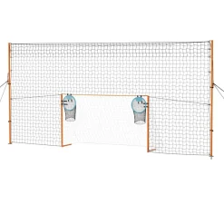 VEVOR Soccer Goal 9 x 5 FT Soccer Goal for Backyard with Iron Frame PE Net, Durable Backstop, Target Net, Ground Stakes, Ropes, for Youth & Adults, Outdoor Sports, Backyard Practice Training Games