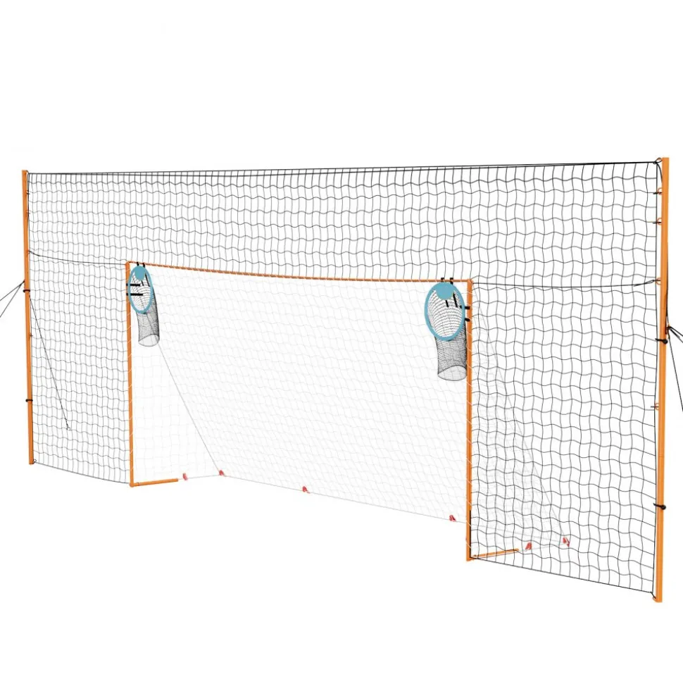 VEVOR Soccer Goal 16 x 7 FT Soccer Goal for Backyard with Iron Frame PE Net, Durable Backstop, Target Net, Ground Stakes, Ropes, for Youth & Adults, Outdoor Sports, Backyard Games, Practice Training