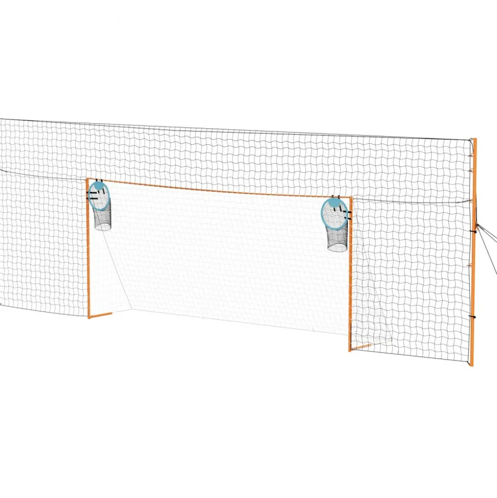 VEVOR Soccer Goal 16 x 7 FT Soccer Goal for Backyard with Iron Frame PE Net, Durable Backstop, Target Net, Ground Stakes, Ropes, for Youth & Adults, Outdoor Sports, Backyard Games, Practice Training