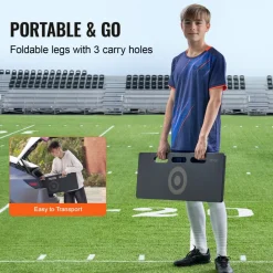 VEVOR Soccer Rebounder Board, 32"X12" Portable Soccer Wall with 2 Angles Rebound, Foldable HDPE Kickback Rebound Board, Soccer Training Equipment for Kids and Adults, Passing & Shooting Practice