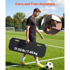 VEVOR Soccer Rebounder Board, 40 x 12 in Portable Soccer Rebound Wall, HDPE Sports Kick Back Trainer, 3 Adjustable Angles, Easy Setup Ball Practice Training Equipment for Passing & Reaction Skills