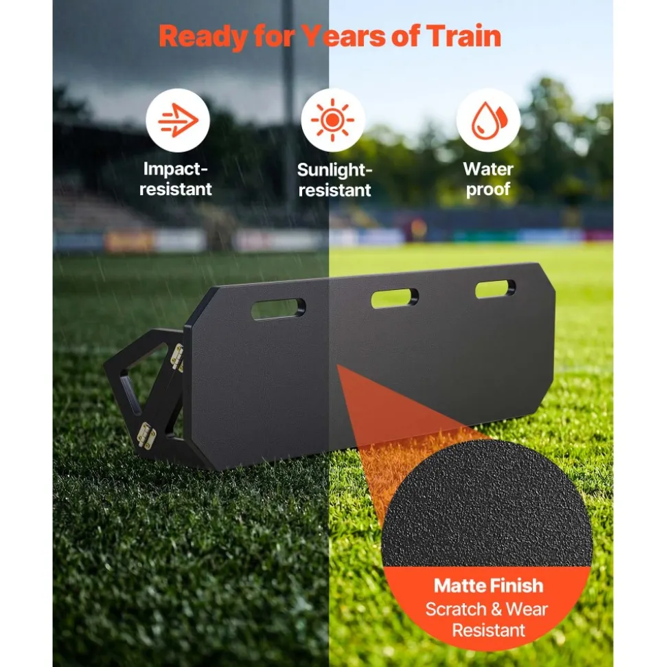 VEVOR Soccer Rebounder Board, 40 x 12 in Portable Soccer Rebound Wall, HDPE Sports Kick Back Trainer, 3 Adjustable Angles, Easy Setup Ball Practice Training Equipment for Passing & Reaction Skills