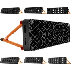 VEVOR Soccer Rebounder Board, 37.4 x 9.8 in Portable Soccer Rebound Wall, Dual Surface Sports Kick Back Trainer, 3 Adjustable Angles, Easy Setup Ball Practice Equipment for Passing & Reaction Skills