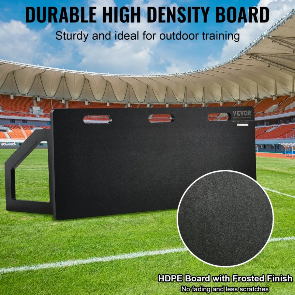 VEVOR Soccer Rebounder Board, 45"X18" Portable Soccer Wall with 2 Angles Rebound, Foldable HDPE Kickback Rebound Board, Soccer Training Equipment for Kids and Adults, Passing & Shooting Practice