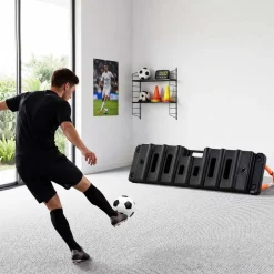 VEVOR Soccer Rebounder Board, 37.4 x 9.8 in Dual-Sided Soccer Rebound Wall, 4 Adjustable Angles, Portable Water-Fillable PE Kickback Trainer, Ground Stakes for Kids Adults, Passing & Shooting Practice