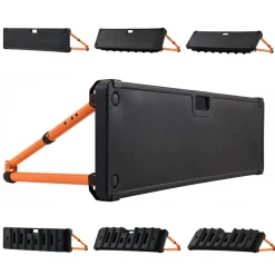 VEVOR Soccer Rebounder Board, 37.4 x 9.8 in Dual-Sided Soccer Rebound Wall, 4 Adjustable Angles, Portable Water-Fillable PE Kickback Trainer, Ground Stakes for Kids Adults, Passing & Shooting Practice