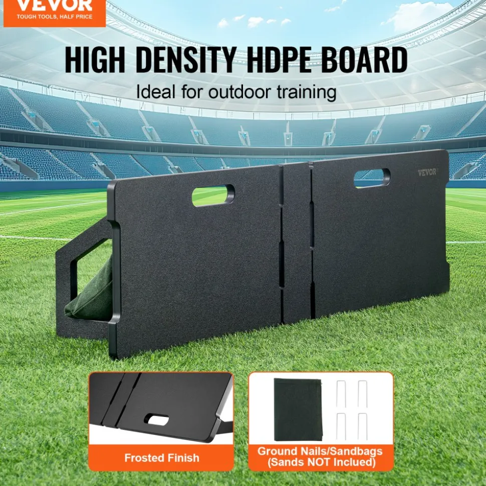 VEVOR Soccer Rebounder Board, 45"X13" Portable Soccer Wall with 2 Angles Rebound, Foldable HDPE Kickback Rebound Board, Soccer Training Equipment for Kids and Adults, Passing & Shooting Practice
