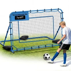 VEVOR Soccer Rebounder Net, Quick-Switch Angle Soccer Goal Rebounder for Control, Passing Practice, Heavy-Duty Iron Frame & PE Net, Easy Setup Ball Training Aids & Equipment for Teens&Adults,7 x 4 ft