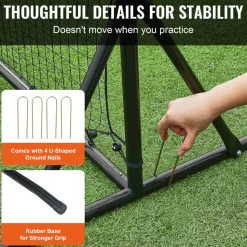 VEVOR Soccer Rebounder Net, 12x6FT Iron Soccer Training Equipment, Sports Football Training Gift with Portable Bag, Volleyball Rebounder Wall Perfect for Backyard Practicing, Solo Training, Passing