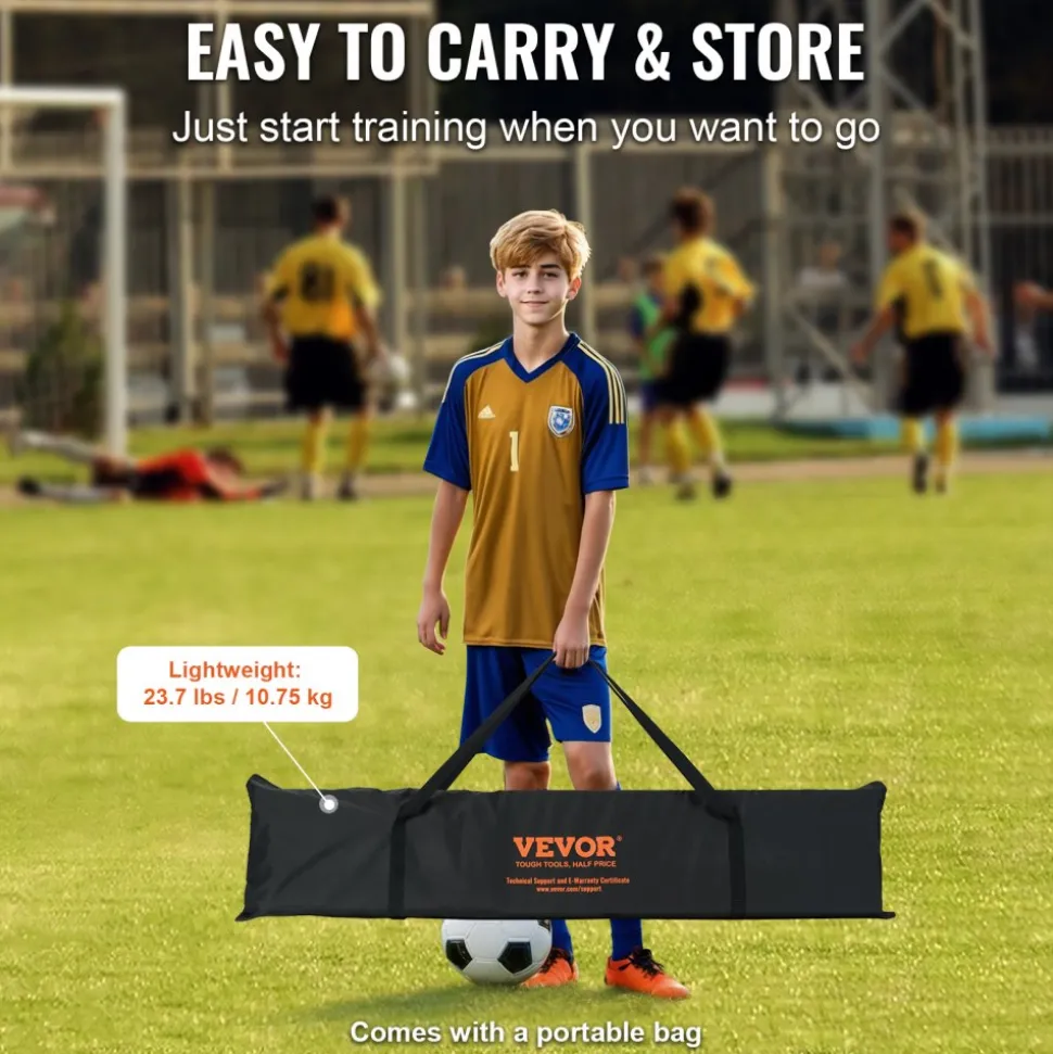 VEVOR Soccer Rebounder Net, 12x6FT Iron Soccer Training Equipment, Sports Football Training Gift with Portable Bag, Volleyball Rebounder Wall Perfect for Backyard Practicing, Solo Training, Passing