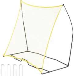 VEVOR Soccer Rebounder, Portable Soccer Trainer, 7x7FT Iron & Polyester Soccer Practice Equipment, Sports Football Rebounder Wall with Portable Bag, Perfect for Team Solo Training, Passing, Volley