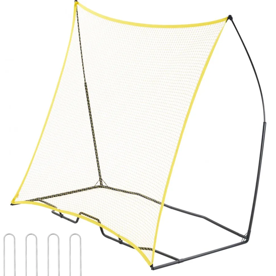 VEVOR Soccer Rebounder, Portable Soccer Trainer, 7x7FT Iron & Polyester Soccer Practice Equipment, Sports Football Rebounder Wall with Portable Bag, Perfect for Team Solo Training, Passing, Volley