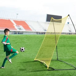 VEVOR Soccer Rebounder, Portable Soccer Trainer, 7x7FT Iron & Polyester Soccer Practice Equipment, Sports Football Rebounder Wall with Portable Bag, Perfect for Team Solo Training, Passing, Volley