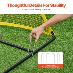 VEVOR Soccer Rebounder, Portable Soccer Trainer, 7x7FT Iron & Polyester Soccer Practice Equipment, Sports Football Rebounder Wall with Portable Bag, Perfect for Team Solo Training, Passing, Volley