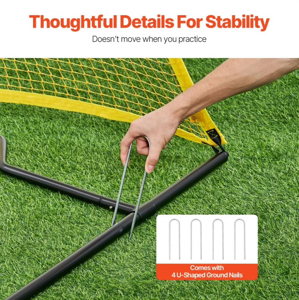 VEVOR Soccer Rebounder, Portable Soccer Trainer, 7x7FT Iron & Polyester Soccer Practice Equipment, Sports Football Rebounder Wall with Portable Bag, Perfect for Team Solo Training, Passing, Volley