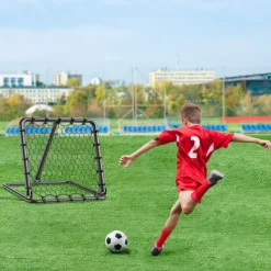 VEVOR Soccer Rebounder Rebound Net, Kick-Back 34"x34", Portable Football Training Gifts, Fully Adjustable Angles Goal Net, Aids & Equipment for Kids Teens & All Ages, Easy Set Up & Perfect Storage