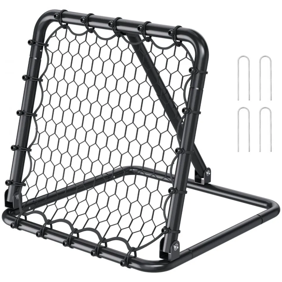 VEVOR Soccer Rebounder Rebound Net, Kick-Back 34"x34", Portable Football Training Gifts, Fully Adjustable Angles Goal Net, Aids & Equipment for Kids Teens & All Ages, Easy Set Up & Perfect Storage
