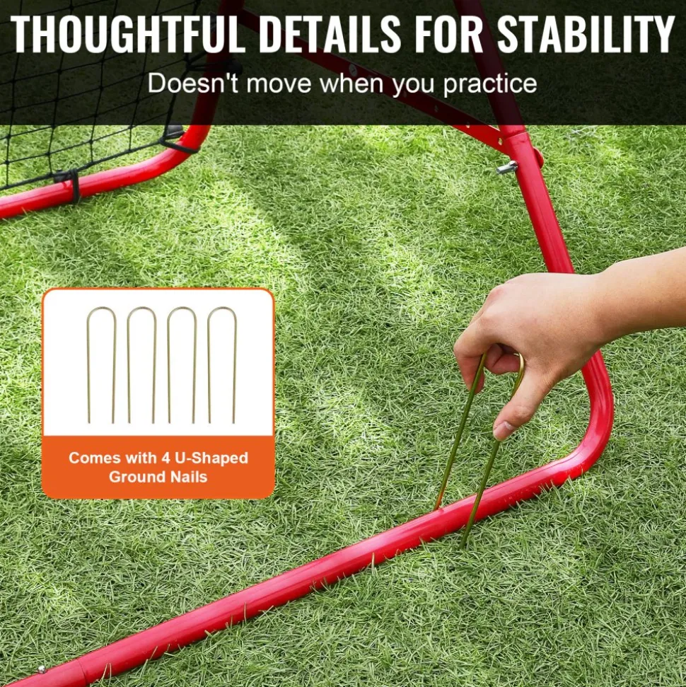 VEVOR Soccer Rebounder Rebound Net, Kick-Back 39"x39", Portable Football Training Gifts, Aids & Equipment for Kids Teens & All Ages, Easy Set Up & Perfect Storage
