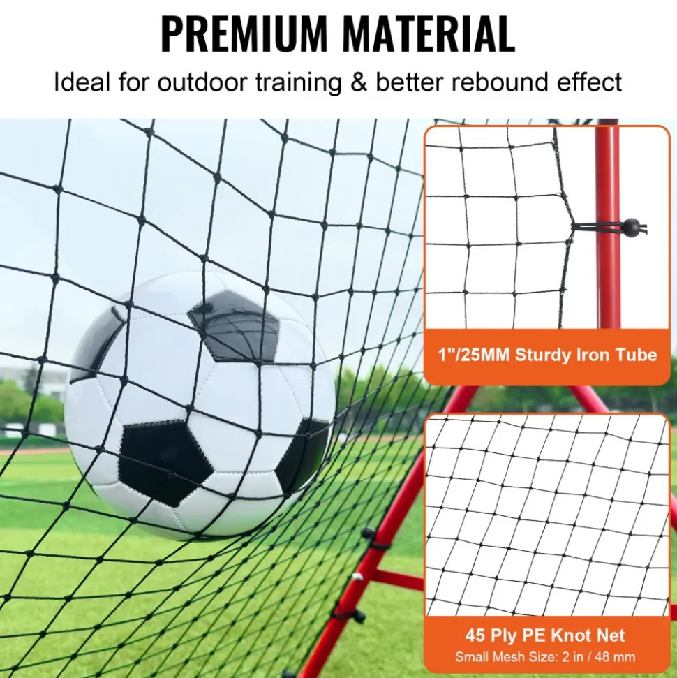 VEVOR Soccer Rebounder Rebound Net, Kick-Back 39"x39", Portable Football Training Gifts, Aids & Equipment for Kids Teens & All Ages, Easy Set Up & Perfect Storage