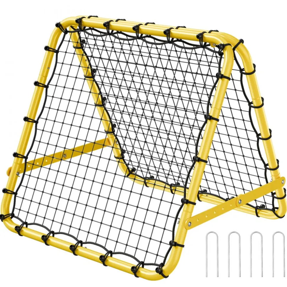VEVOR Soccer Rebounder Rebound Net, 40"x35"x37" Portable Football Training Gifts, Fully Adjustable Angles Goal Net, Aids & Equipment for Kids Teens & All Ages, Easy Set Up & Perfect Storage