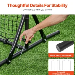 VEVOR Soccer Rebound Trainer, 6x4FT Iron Soccer Training Equipment, Sports Football Rebounder Wall, Double-Sided Rebounding Net, Easy Assembly, Perfect for Backyard Practicing, Solo Training, Passing