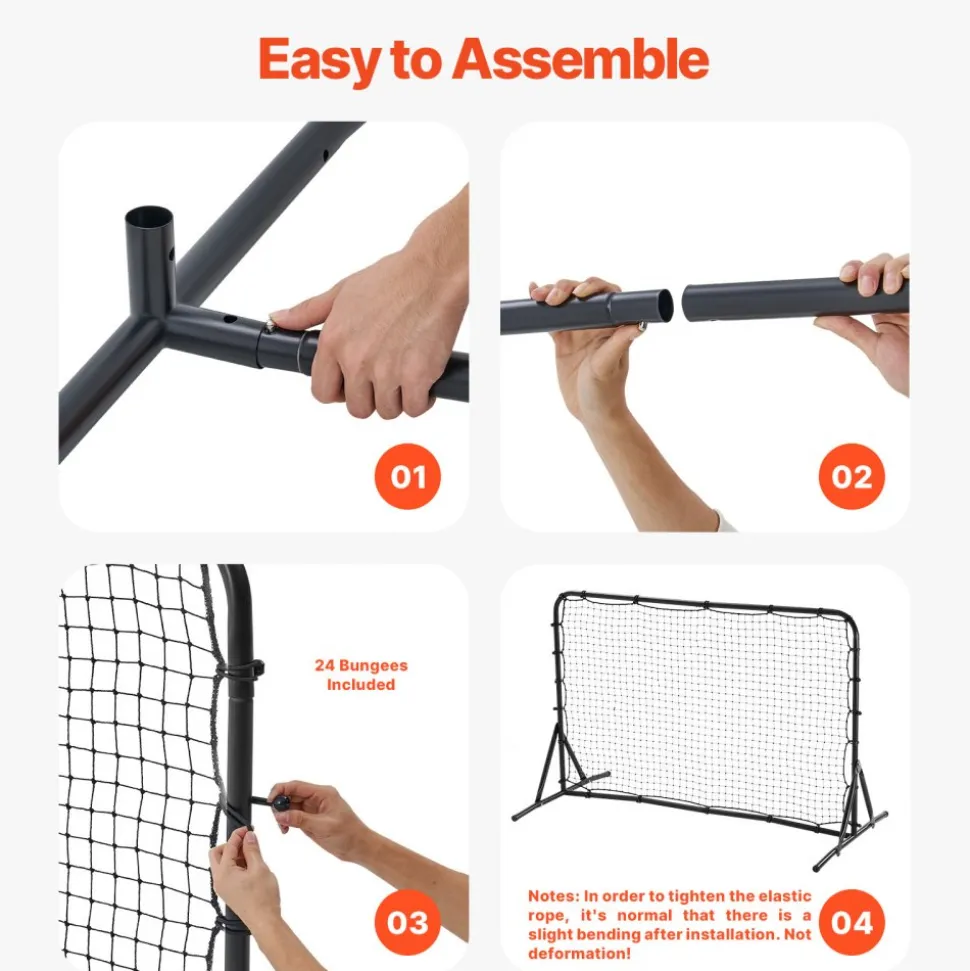 VEVOR Soccer Rebound Trainer, 6x4FT Iron Soccer Training Equipment, Sports Football Rebounder Wall, Double-Sided Rebounding Net, Easy Assembly, Perfect for Backyard Practicing, Solo Training, Passing