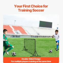 VEVOR Soccer Rebound Trainer, 6x4FT Iron Soccer Training Equipment, Sports Football Rebounder Wall, Double-Sided Rebounding Net, Easy Assembly, Perfect for Backyard Practicing, Solo Training, Passing