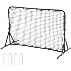 VEVOR Soccer Rebound Trainer, 6x4FT Iron Soccer Training Equipment, Sports Football Rebounder Wall, Double-Sided Rebounding Net, Easy Assembly, Perfect for Backyard Practicing, Solo Training, Passing