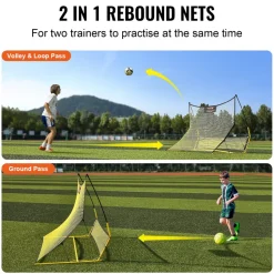 VEVOR Soccer Trainer, 2-IN-1 Portable Soccer Rebounder Net, 71