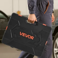 VEVOR Socket Set, 163 Pieces, 3/8 & 1/4 & 1/2 inch Drive Socket Tool Set, SAE and Metric, Deep and Standard, Mechanic Tool Kit with Storage Case, Chrome Plated CR-V Alloy Steel, for Automotive Repair