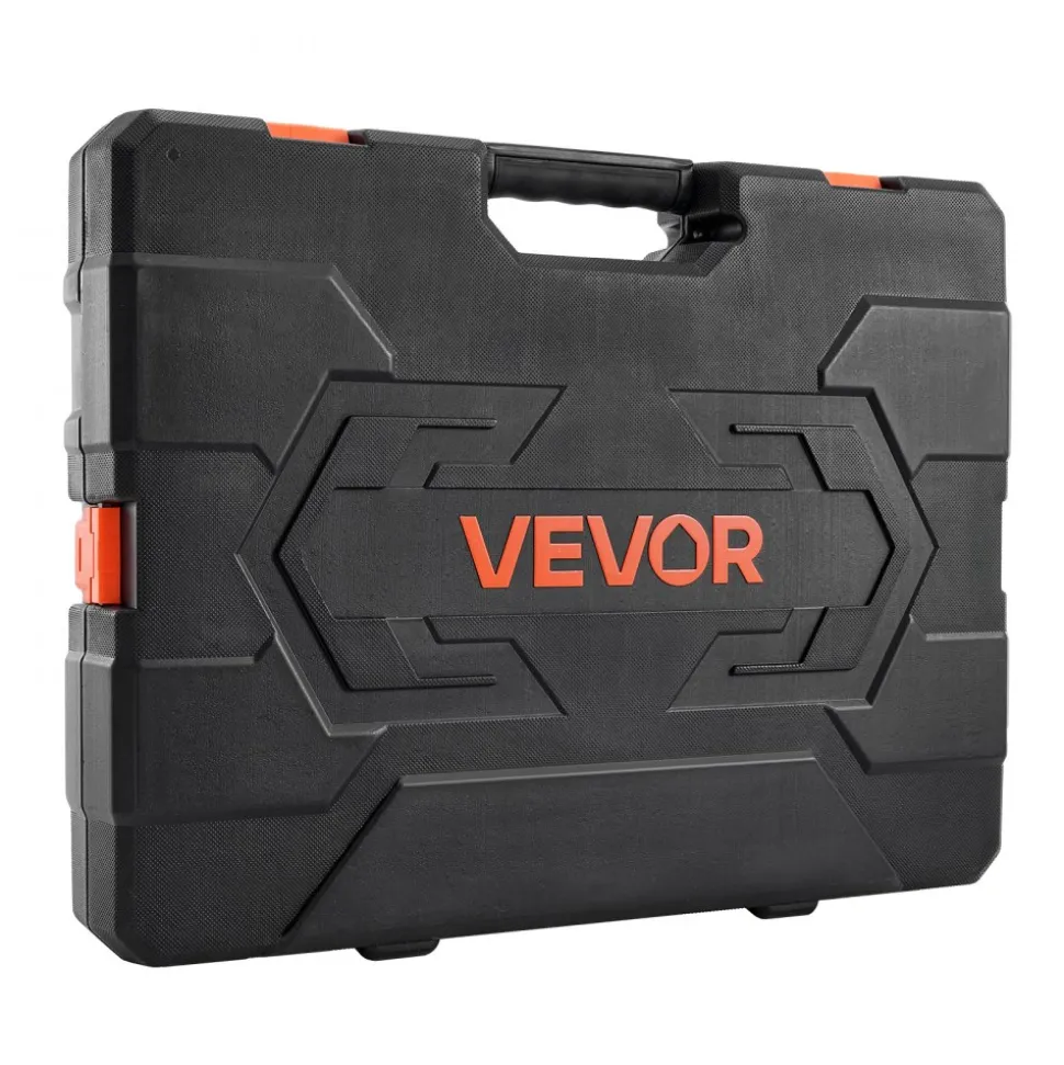 VEVOR Socket Set, 163 Pieces, 3/8 & 1/4 & 1/2 inch Drive Socket Tool Set, SAE and Metric, Deep and Standard, Mechanic Tool Kit with Storage Case, Chrome Plated CR-V Alloy Steel, for Automotive Repair