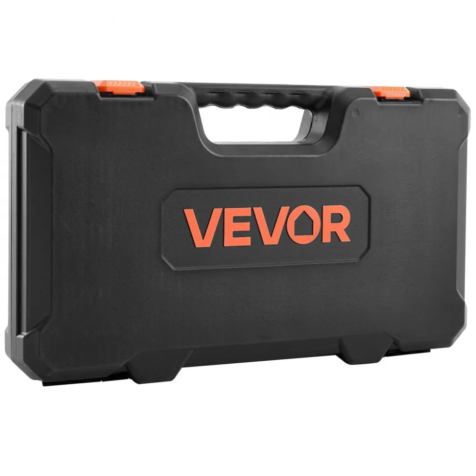 VEVOR Socket Set, 33 Pieces, 1/2 inch Drive Socket and Ratchet Set, SAE and Metric, Mechanic Tool Kit with Ratchet Wrench, Extension Bar and Storage Case, CR-V Alloy Steel, for Automotive Repair