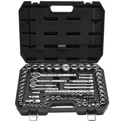 VEVOR Socket Set, 86 Pieces, 3/8 & 1/4 & 1/2 inch Drive Socket and Ratchet Set, SAE and Metric, Mechanic Tool Kit with Ratchet Wrench, Accessories and Storage Case, CR-V Alloy Steel, for Auto Repair