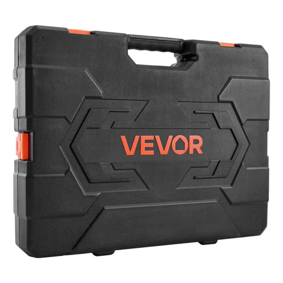 VEVOR Socket Set, 225 Pieces, 3/8 & 1/4 & 1/2 inch Drive Socket and Ratchet Set, SAE and Metric, Deep and Shallow, Mechanic Tool Kit with Bits, Accessories, Storage Case, CR-V Alloy Steel, for Repair