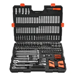 VEVOR Socket Set, 225 Pieces, 3/8 & 1/4 & 1/2 inch Drive Socket and Ratchet Set, SAE and Metric, Deep and Shallow, Mechanic Tool Kit with Bits, Accessories, Storage Case, CR-V Alloy Steel, for Repair