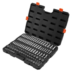 VEVOR Socket Set, 104 Pieces, 3/8 inch Drive Socket Tool Set, Metric Size from 6 to 24 mm, Deep and Standard, Mechanic Tool Kit with Storage Case, Chrome Plated CR-V Alloy Steel, for Automotive Repair