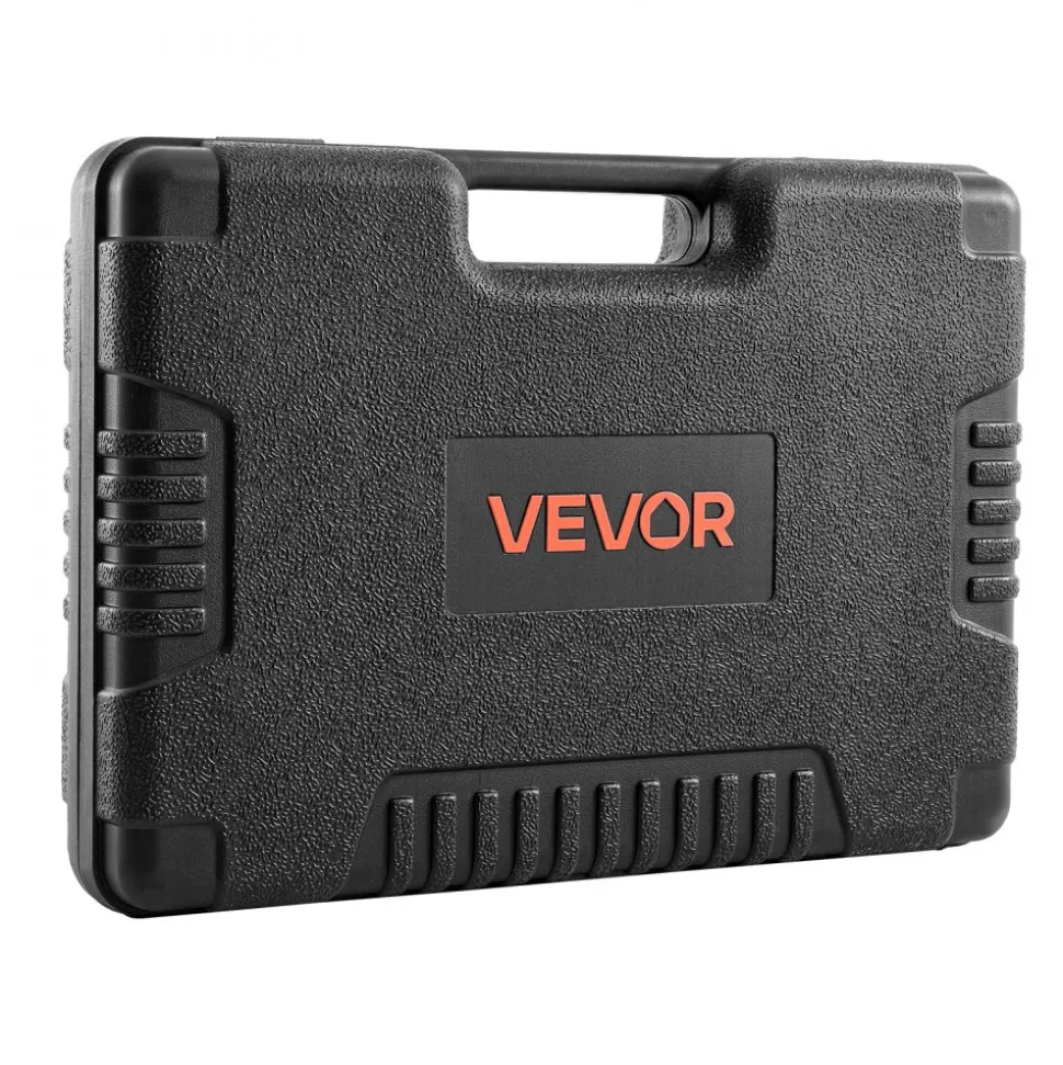 VEVOR Socket Set, 108 Pieces, 1/4 & 1/2 inch Drive Socket and Ratchet Set, Metric Size from 4 to 32 mm, Mechanic Tool Kit with Bits, Accessories, Storage Case, CR-V Alloy Steel, for Automotive Repair
