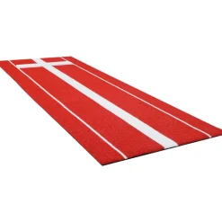 VEVOR Softball Pitching Mat, 10x3 ft Baseball Pitching Rubber Mound, Antifade Turf and Antislip Foam Backing Portable Training Aid, Fastpitch Equipment for Pitchers Indoor Outdoor Practice, Red