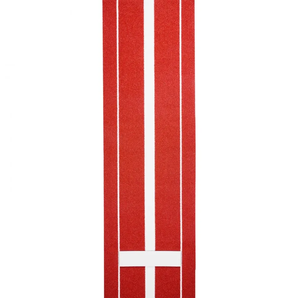 VEVOR Softball Pitching Mat, 10x3 ft Baseball Pitching Rubber Mound, Antifade Turf and Antislip Foam Backing Portable Training Aid, Fastpitch Equipment for Pitchers Indoor Outdoor Practice, Red
