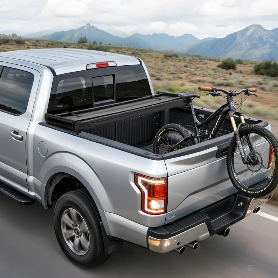 VEVOR Soft Quad-Fold Truck Bed Tonneau Cover, Compatible with 2019-2026 Dodge Ram 1500 (Incl. Classic & New) 6.4 ft (76 in) Bed Without Rambox, Split Tailgate, Waterproof Folding Truck Tonneau Cover