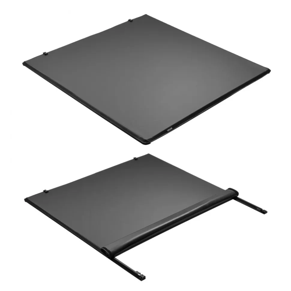 VEVOR Soft Roll-Up Truck Bed Tonneau Cover, Compatible with 2015-2026 Ford F-150, Fits 5.6 ft (5 ft 7 in/67 in) Bed, Triple-Layer Heavy-Duty PVC Tonneau Cover with Three Aluminum Alloy Support Bars