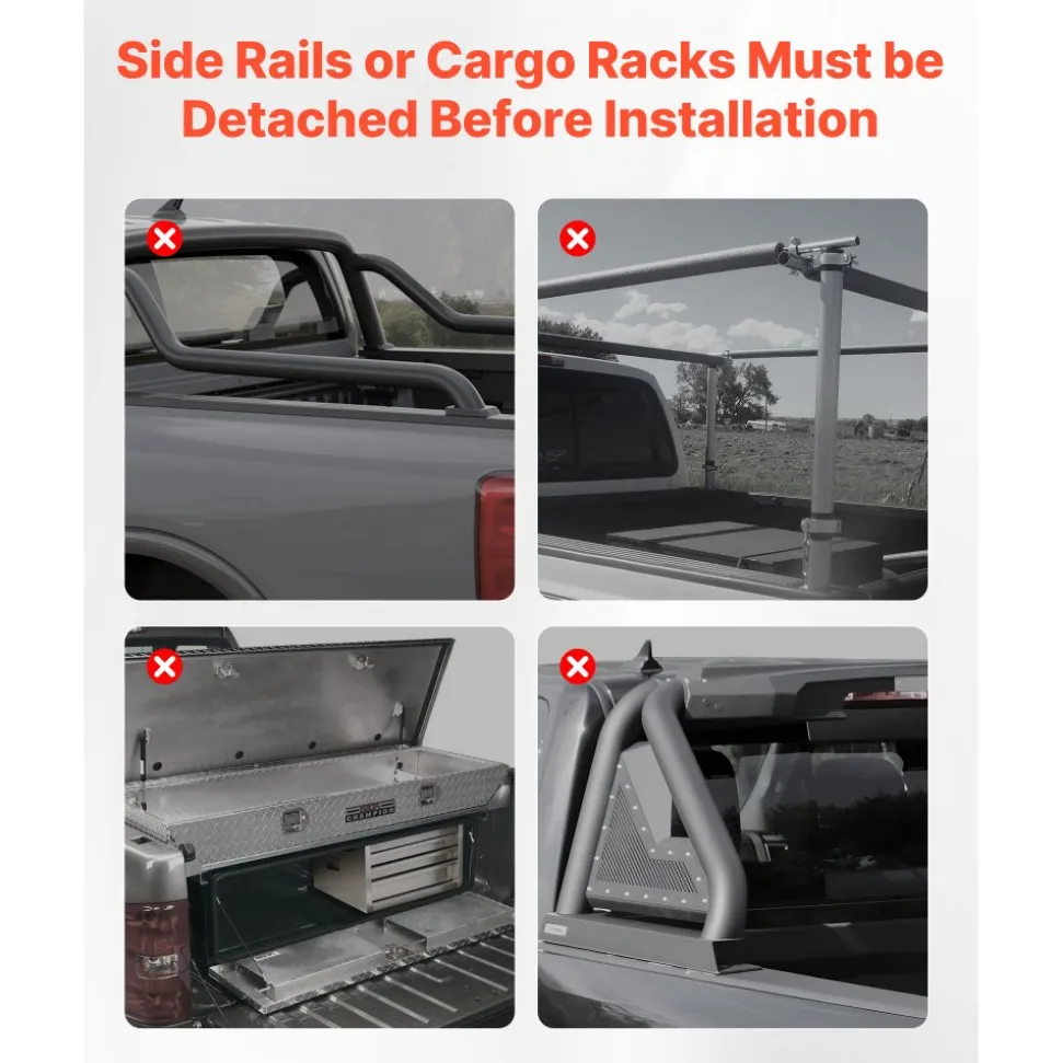 VEVOR Soft Roll-Up Truck Bed Tonneau Cover, Compatible with 2019-2026 Ram 1500 New Body, Fits 5.7 ft (5 ft 7 in/67 in) Bed Without Rambox or Split Tailgate, PVC Tonneau Cover with Aluminum Alloy Bars