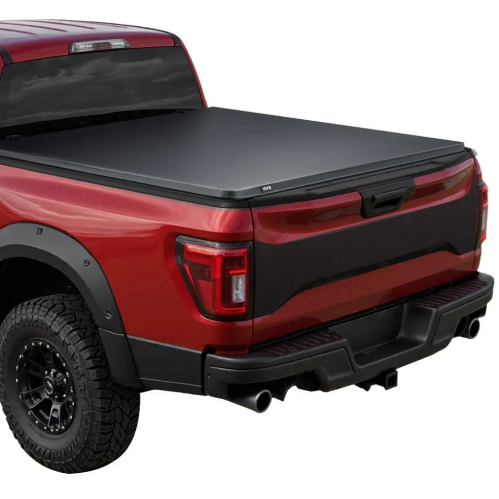 VEVOR Soft Roll-Up Truck Bed Tonneau Cover, Compatible with 2017-2026 Honda Ridgeline, Fits 5 ft (5 ft 4 in/64 in) Bed, Triple-Layer Heavy-Duty PVC Tonneau Cover with Three Aluminum Alloy Support Bars